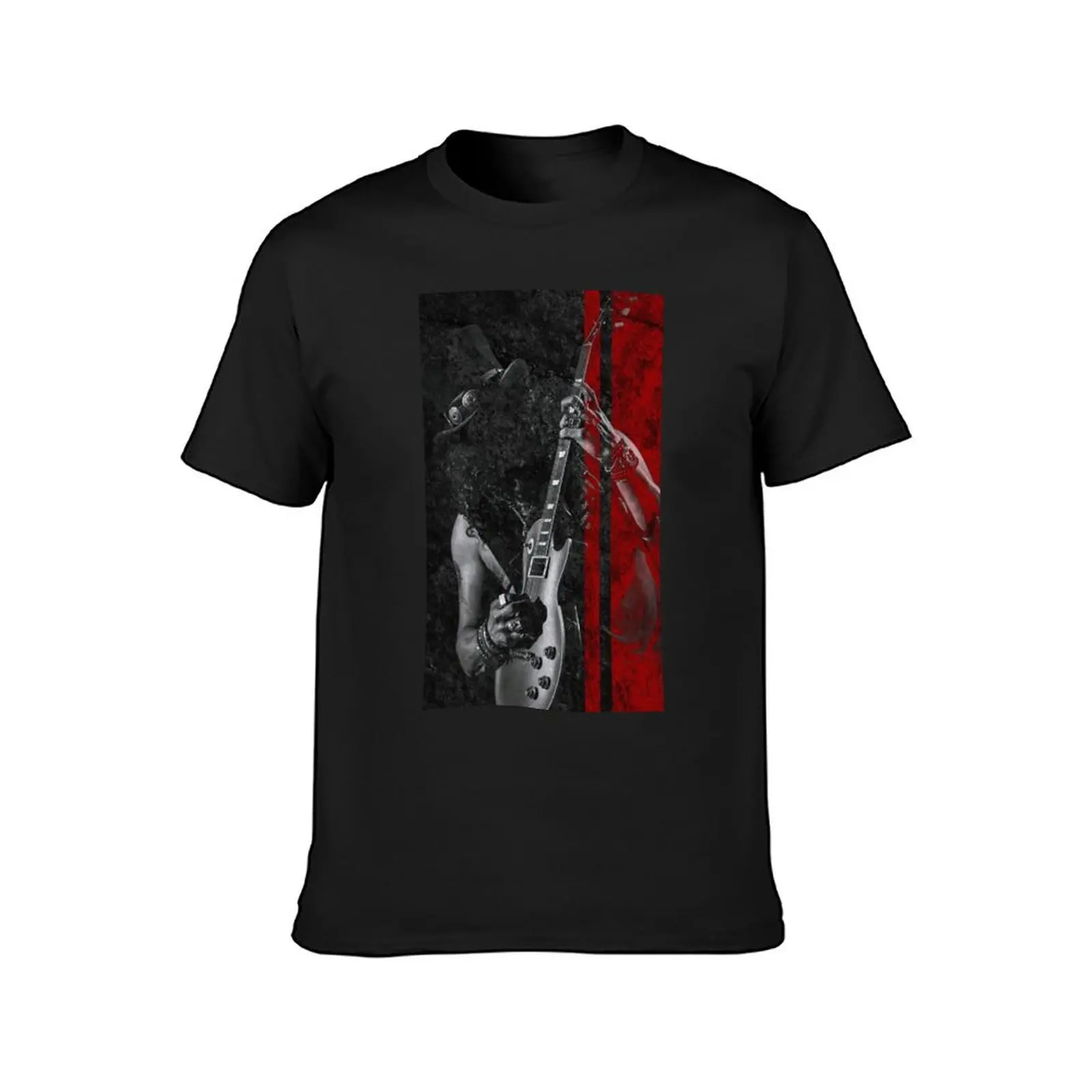 Black Gitar T-Shirt oversizeds tops mens t shirts pack