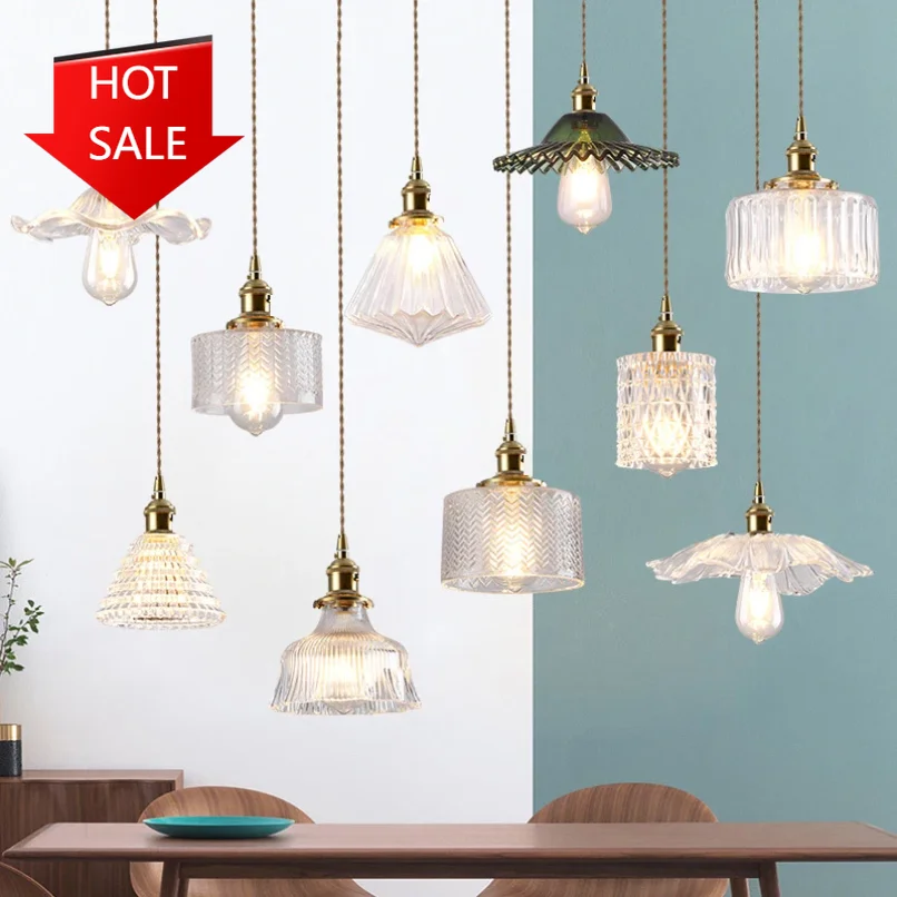 

Modern Glass Pendant Lights for Bedroom Bedside Hotel Restaurant Cafe Hanging Lamp Decoration Ceiling Chandeliers Suspension