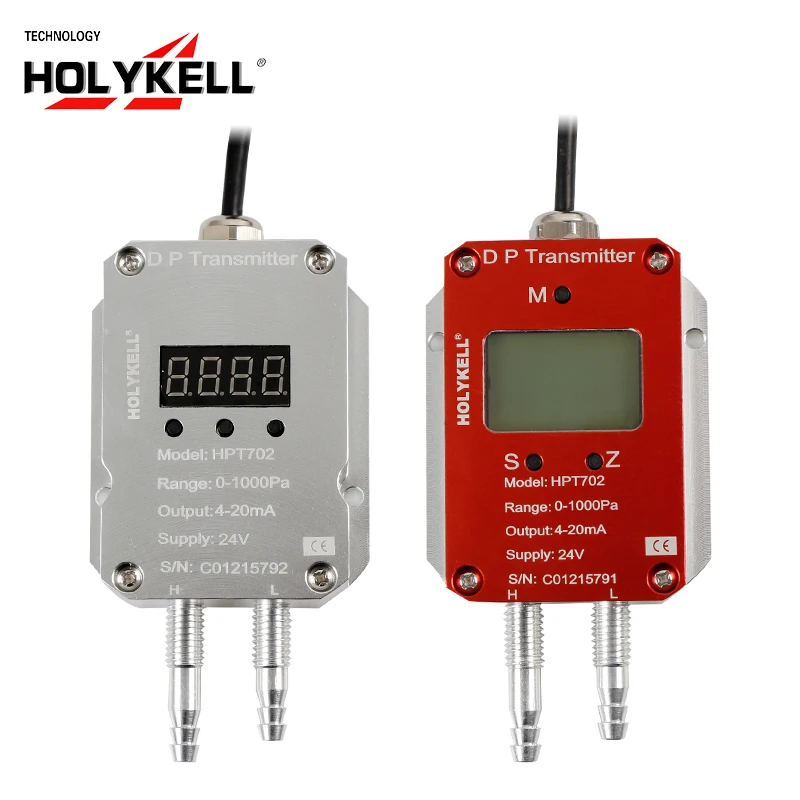 Holykell 4-20mA Wind Pressure Transmitter LCD Display Difference Pressure Sensor