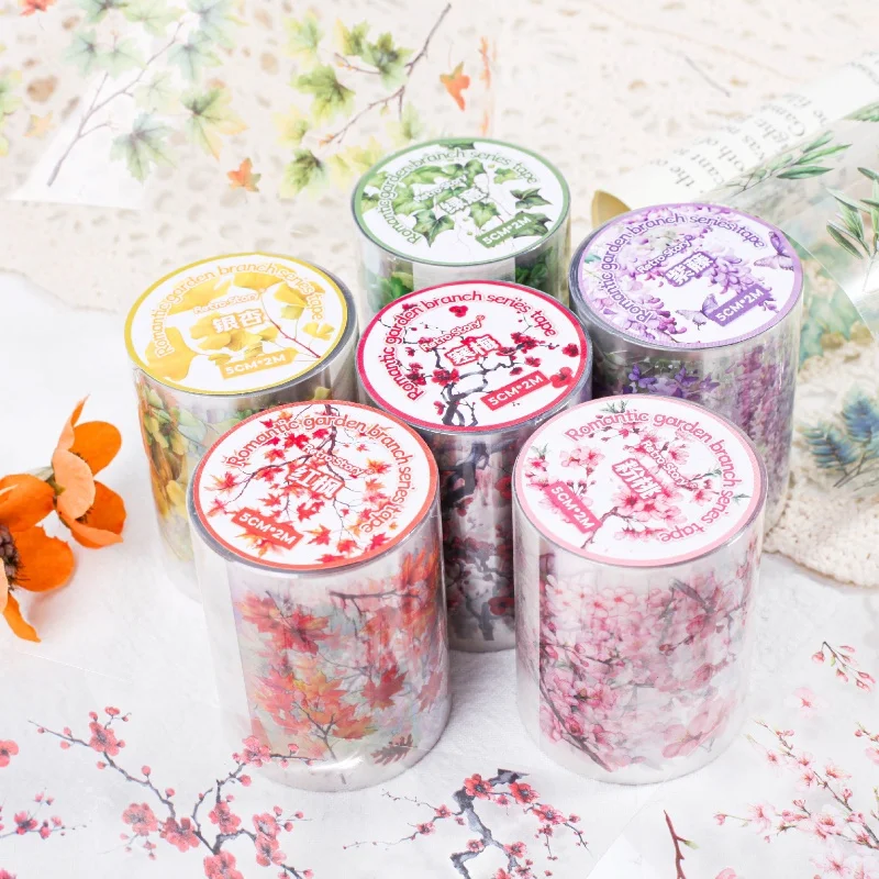 1pcs/1lot Decorative Adhesive tapes  Romantic Garden Branch masking tapes Junk Journal Scrapbooking stikcers DIY Paper Japanese