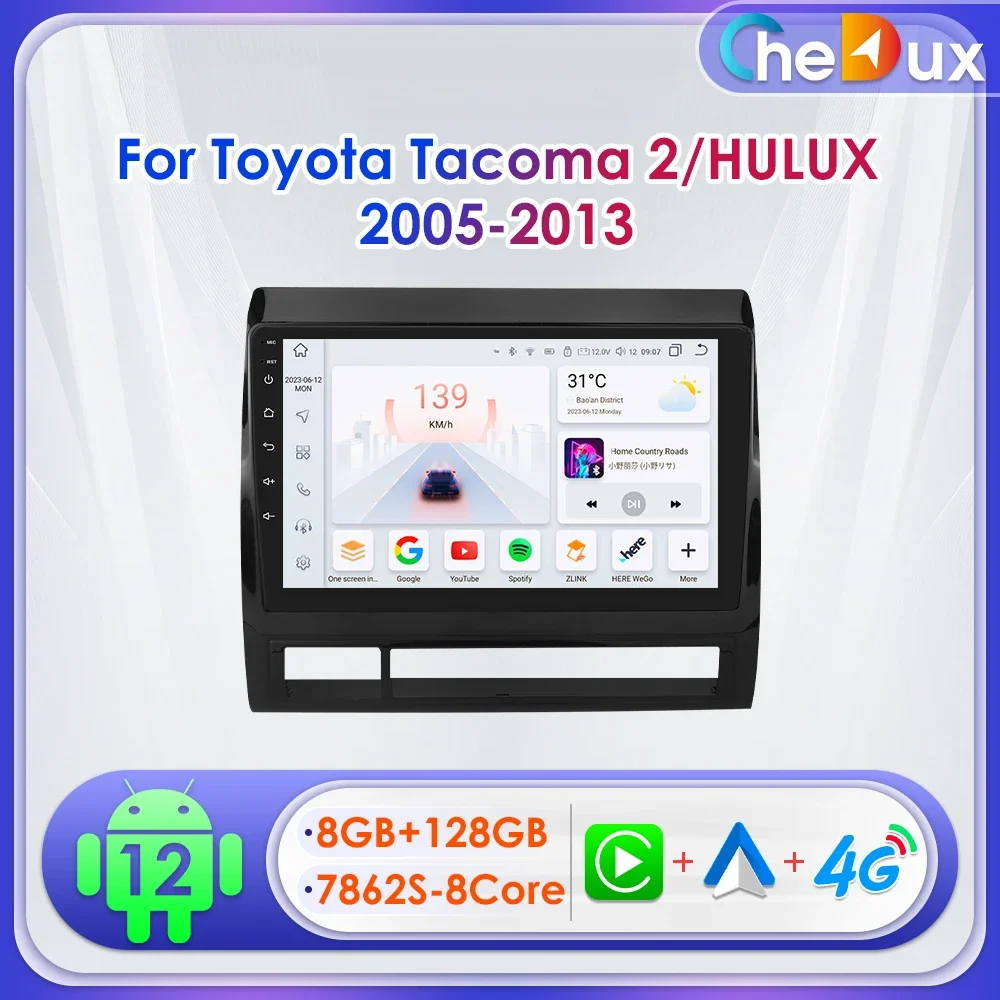 

Автомагнитола Chedux 2DIN, 9 дюймов, Android, для Toyota Tacoma 2 HILUX 2005-2015, мультимедийная навигация, GPS, RDS, DSP, BT, 4G, CarPlay