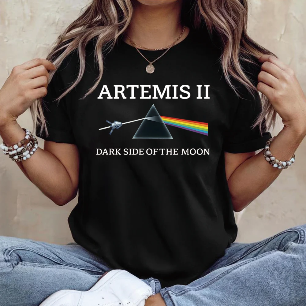 Artemis II Mission T-Shirt Dark Side of The Moon Space Tee Future Moon Mission Shirts 2026 Rocket Launch Gift Unisex Casual Tops