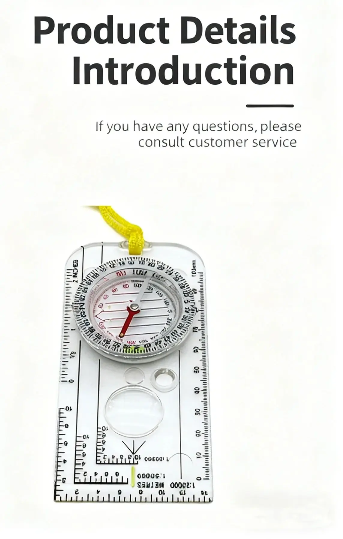 Outdoor Orienteering Compass Map Reading Ruler Scale, Survival Gear for Hiking Hunting Backpacking image 2
