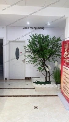 CC182Simulation Bell Large Fake Trees Ground Floriculture Solid Wood Decoration Shaped Tree Nordic Indoor Plant Set
