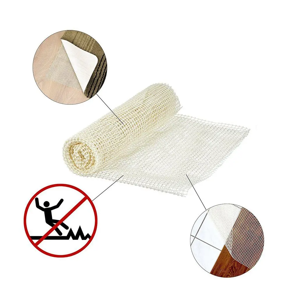 Mesh Carpet Rug Pad Indoor Floor PVC Reduce Slipping Strong Gripper Underlay White Base Mat Non-slip Brand New