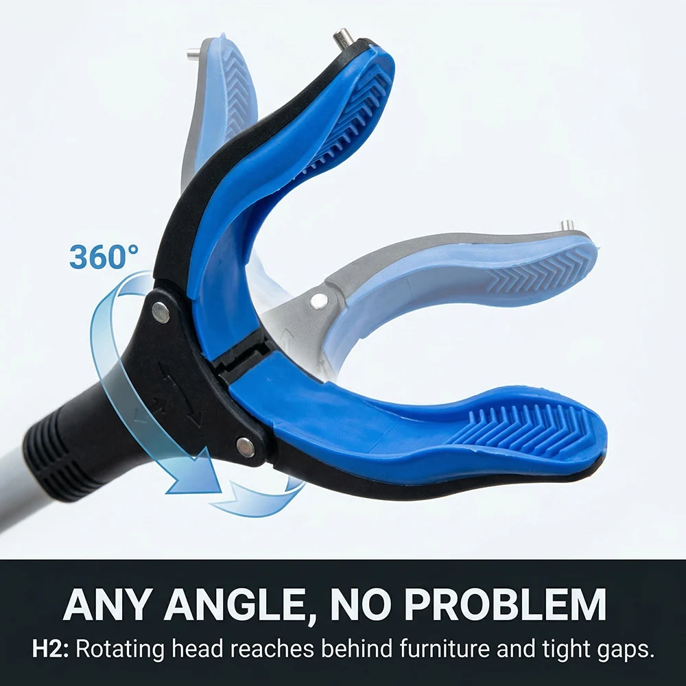 Grabber Reacher Tool Foldable Heavy Duty Pick Up Stick for Seniors, Trash Picker, Surgery Recovery Long Reach Extender Gripper H - view 2