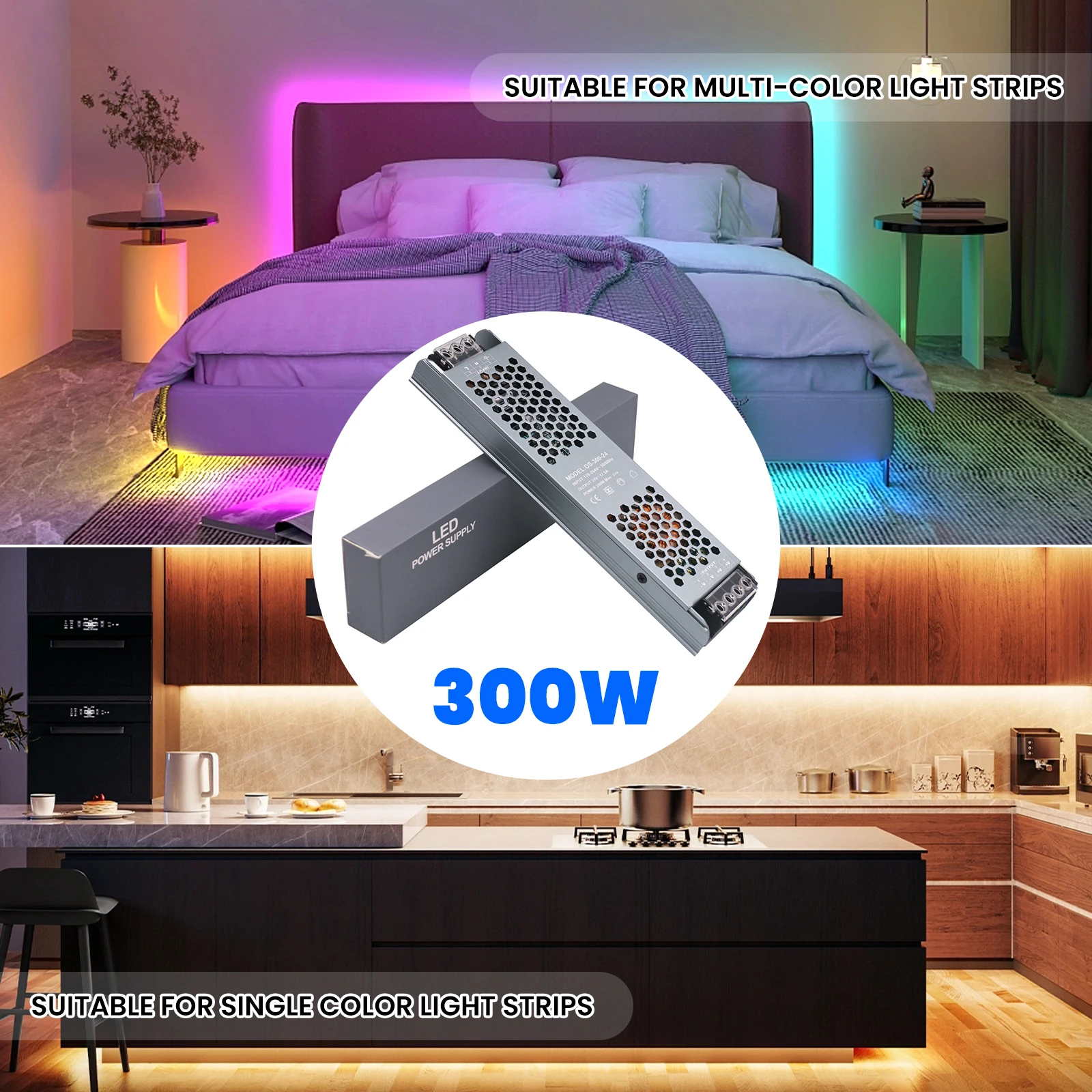 Alimentatore Driver LED AC 180-260V a DC 12 V 24V 60W 100W 200W 300W 400W trasformatori di illuminazione