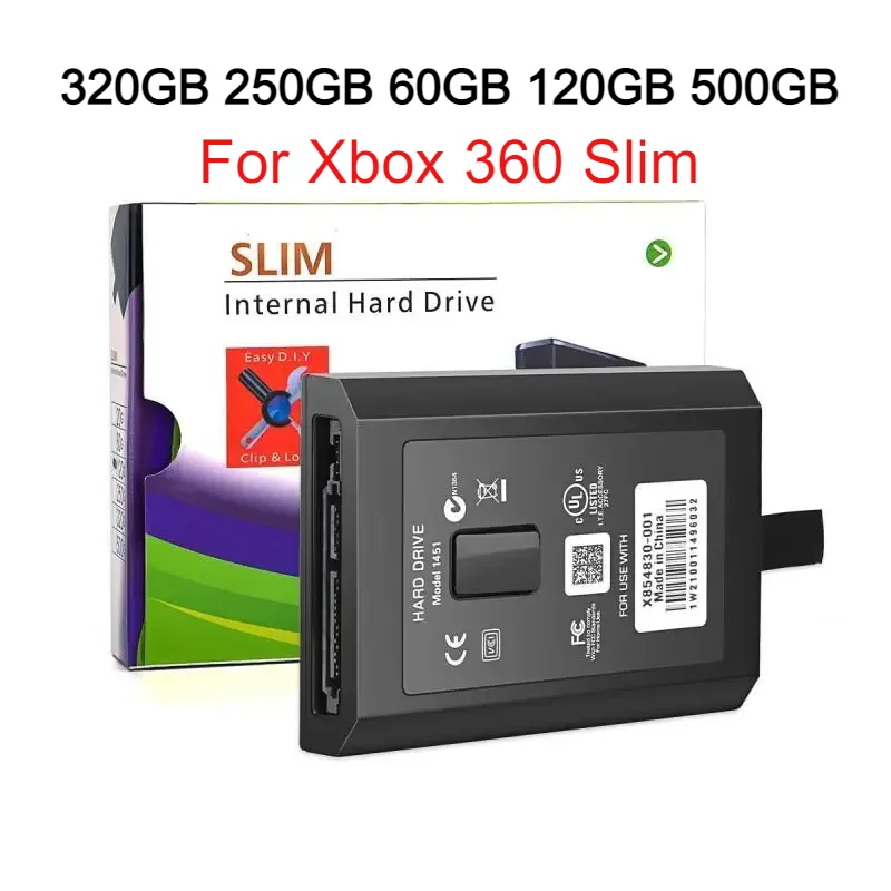 For Microsoft XBOX 360 Slim 60GB 120GB 320GB 250GB 500GB Hard Drive Disk For Xbox 360 Slim Game Console Internal HDD Harddisk