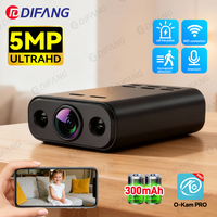 Indoor 5MP Security Mini Camera Night Vision 4H Battery Life Motion Detection Alerts SD/Cloud Storage Phone App Control Baby Cam
