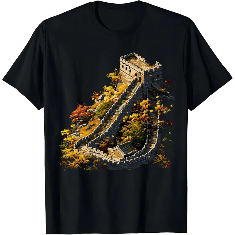 Great Wall Of China Pattern T-Shirt For Men Colorful 3D Printed Tees Summer Casual Short Sleeve O-Neck Tops Unisex T Shirts