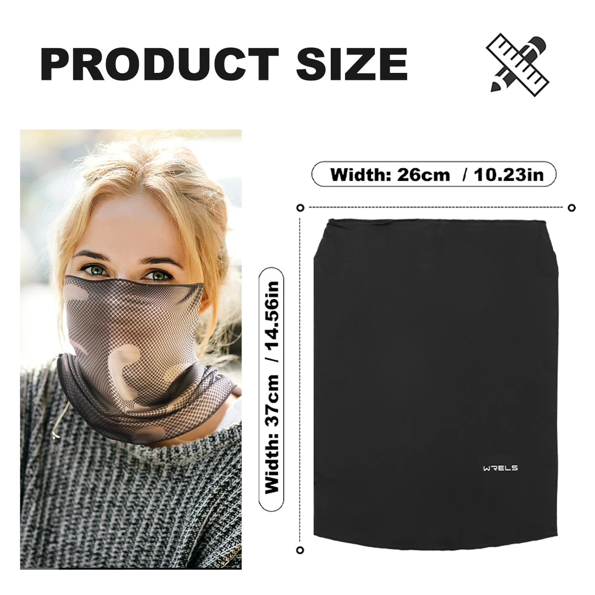 WRELS Ademend zonbescherming gezichtsmasker Ijszijde Zonnebrandmasker Outdoor Fietsen Gezichtsbedekking Effen kleur Nekwikkel UV-bescherming