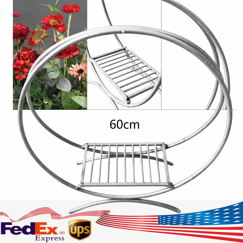 

New 60cm Silver Double Hoop Wedding Cake Stand Flower Stand Floral Hoop for Party Wedding Birthday Decoration