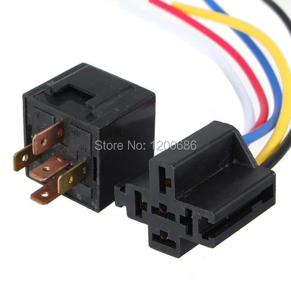 

12V 30/40 A Amp 5 Pin 5P Automotive Harness Car Auto Relay Socket 5 Wire