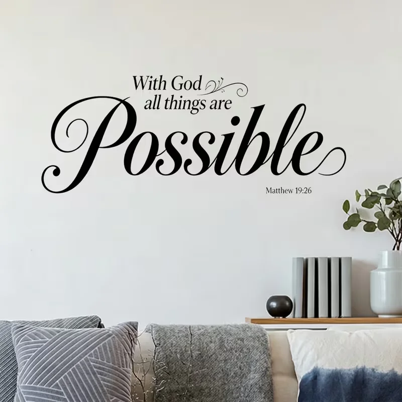 1pc English Bible Verse Wall Decal, 
