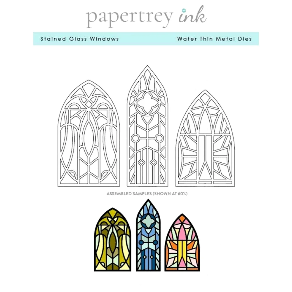 Christmas Stained Glass Windows Cutting Dies New 2024 Scrapbooking for Paper Making Frames Card Craft no Stamps