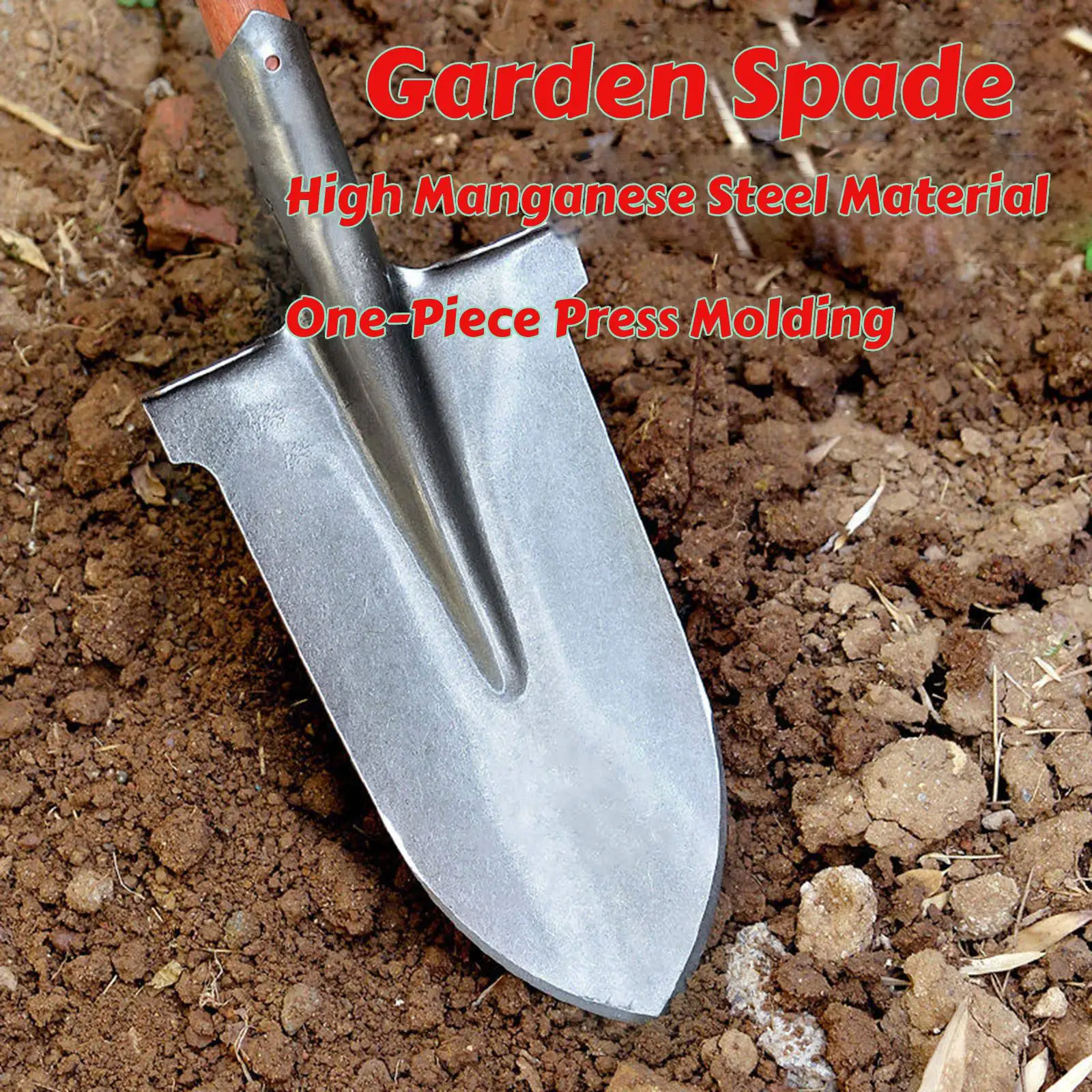 Shovel Camping Steel Gardening Tool High Manganese Steel Material Outdoor Trowel for Planting Digging round Garden Cleaning