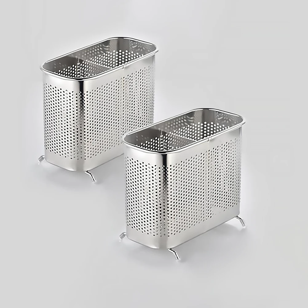 

Stainless Steel Chopstick Holder Cutlery Organizer with Draining Holes Kitchen Utensil Storage Container Spoon Fork Dishwasher