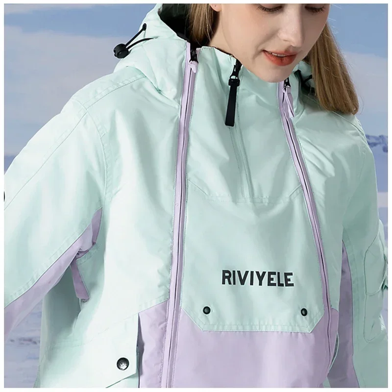 Hooded Jacket Pants Warm Women Snow Suits Waterproof Warm Man Ski Sets Outdoor Sport Mountain Female Snowboard Costume Clothes