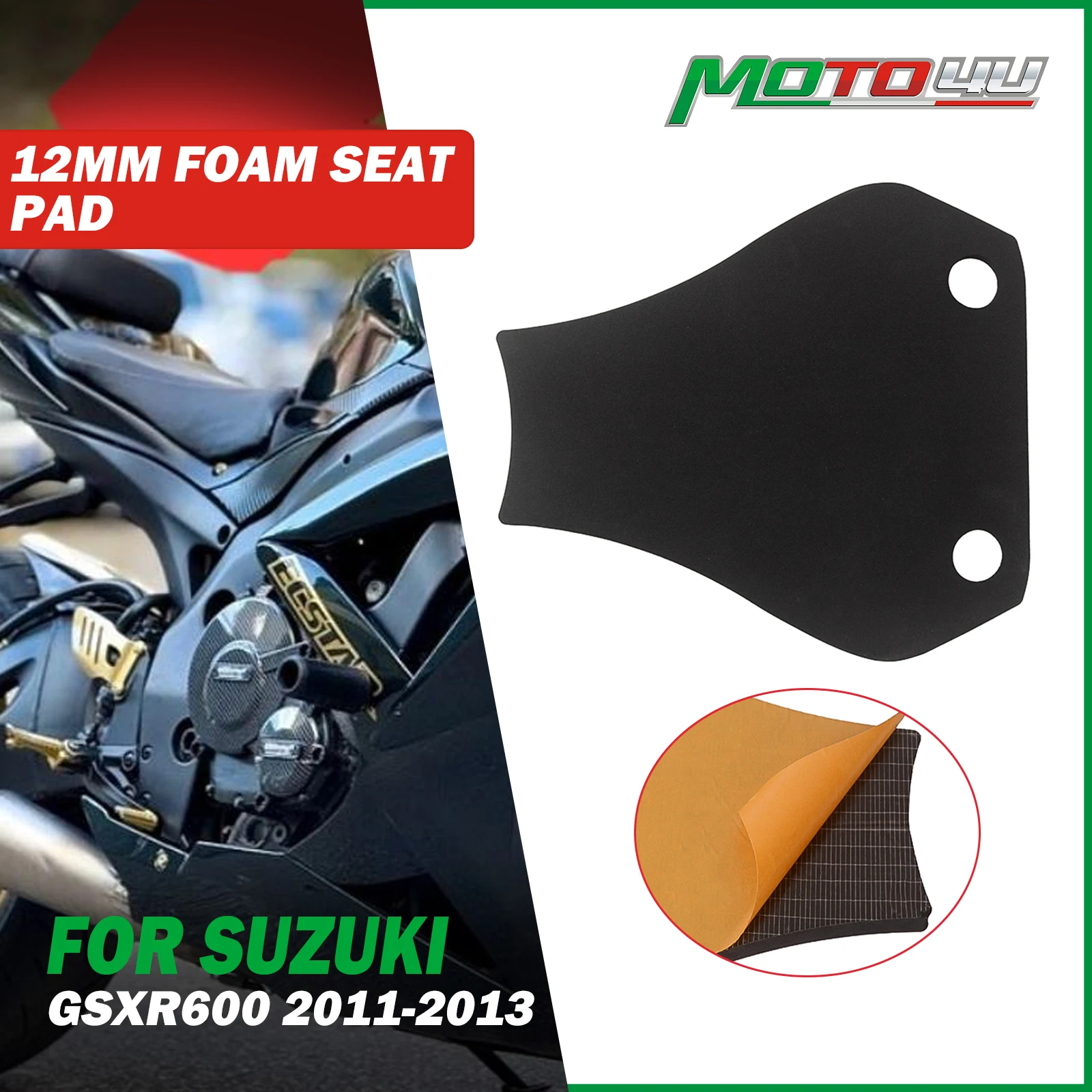 For SUZUKI GSX-R600 GSXR600 2011 2012 2013 Motorcycle 12MM Race Foam Seat Pad Racing Seat Pad Adhesive Customize Accessories