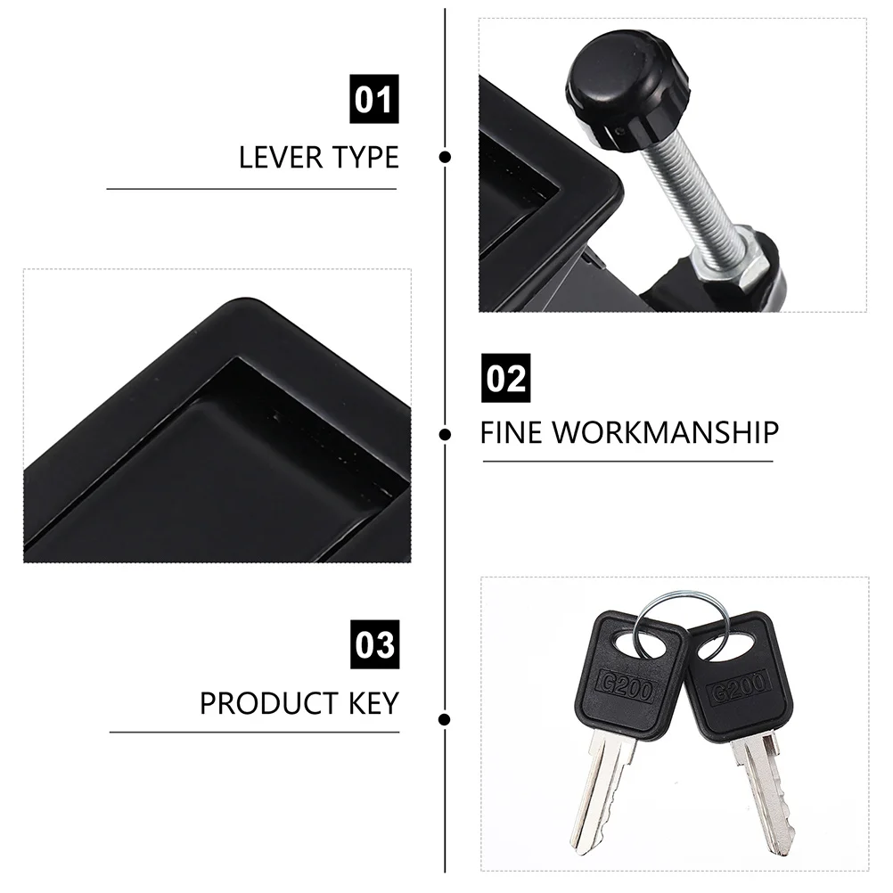 

Cabinet Lock Compression Latch Zinc Alloy Toolbox Flush Lever Replacement Black Small Size Lightweight Easy Install No Drill