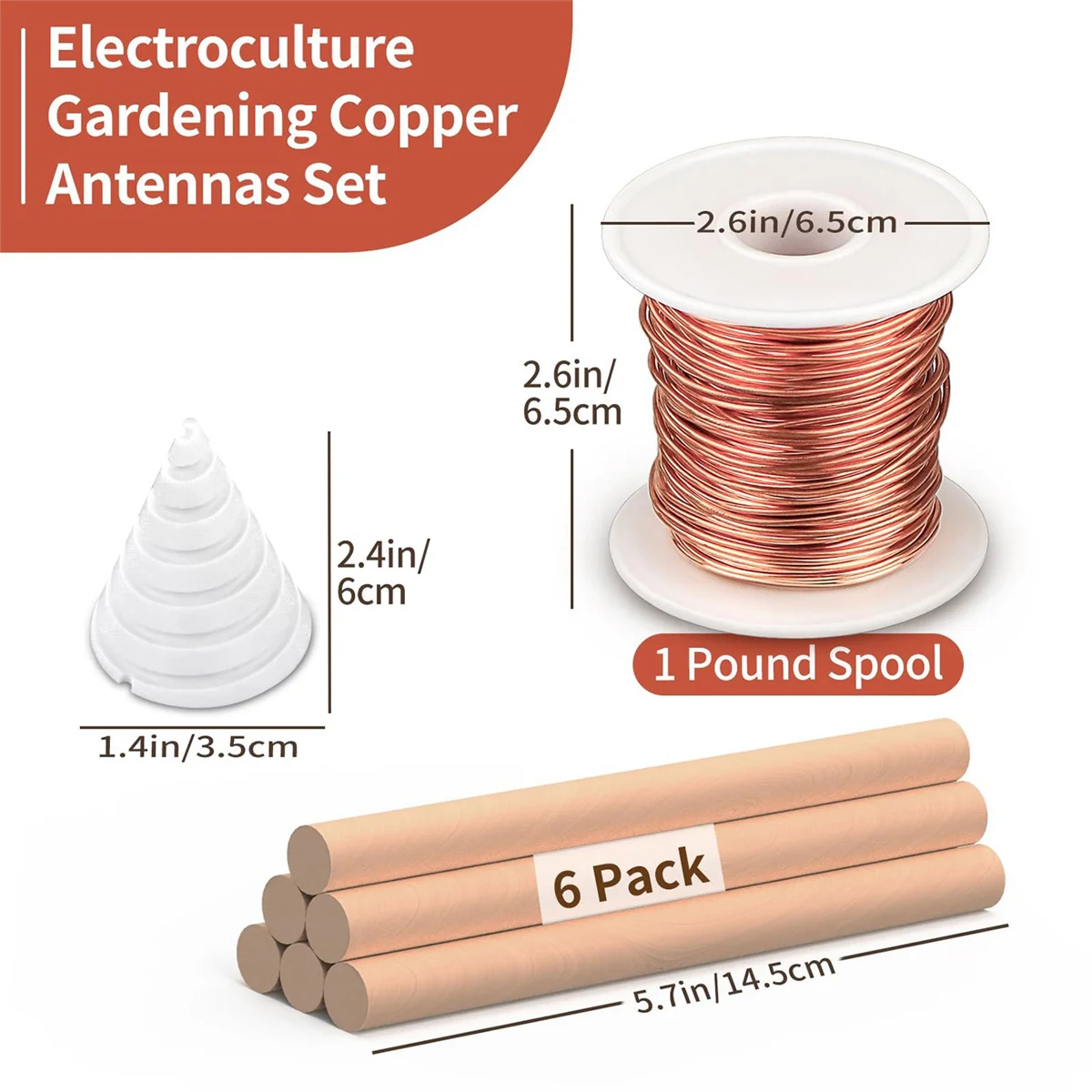 99.9% Pure Copper Wire, with Fibonacci Coil Winding Jig for Electroculture Gardening, Electro Culture Gardening