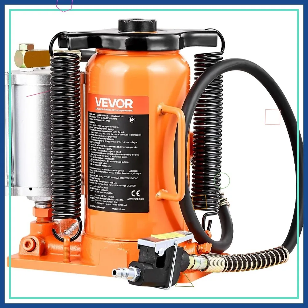 

20 Ton Hydraulic Bottle Jack, 40000 LBS Capacity, 10.4-19.7 Inch Lift Range for Car Truck RV Repair