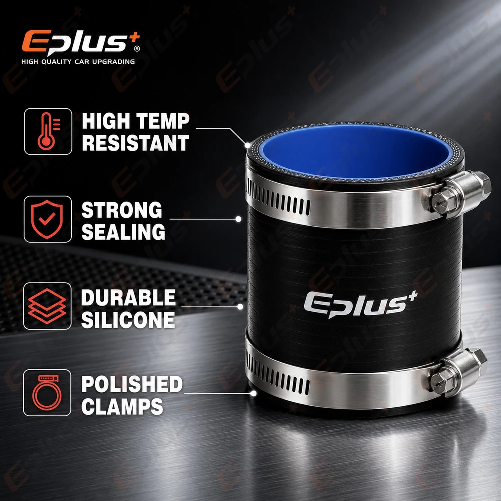 EPLUS Schwarzer Silikonschlauch Gerader Schlauchverbinder Universeller Auto-Lufteinlass Ladeluftkühler Turbo-Rohr-Adapter Silikagel-Verbinder – Detail 3