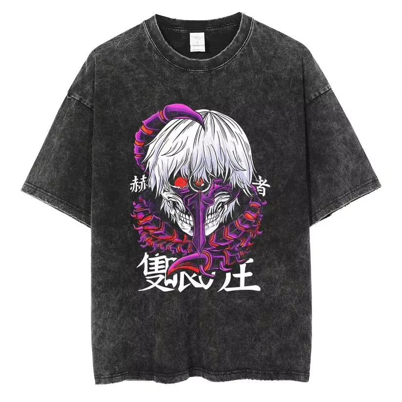 المرأة غسلها طوكيو الغول كين Kaneki خمر غسلها تي شيرت البلوز طاقم الرقبة أنيمي قميص لمحبي الملابس أعلى #3