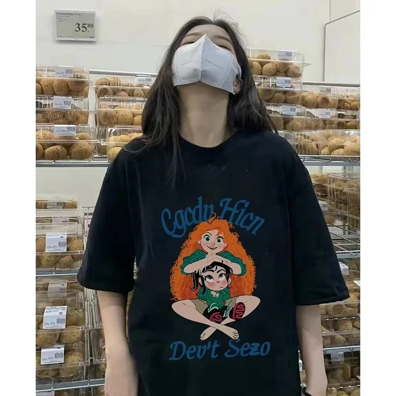 

American Retro Summer Men's and Women's T-Shirt Cute Personality Trend Loose Casual Crew Neck Couple Short Sleeve Top