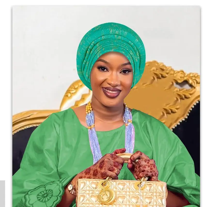 

Новинка 2025 года, шапка-тюрбан для женщин, африканский головной убор, мусульманский хиджаб, капот, автогеле, повязка на голову, головной платок, нигерийский свадебный головной убор