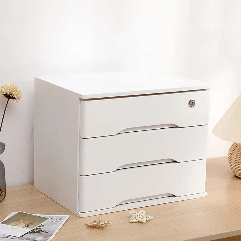 1/2/3 Tier Desktop-Aufbewahrung sbox, Holz schubladen organisator mit abschließbaren Schubladen, keine Montage erforderlich