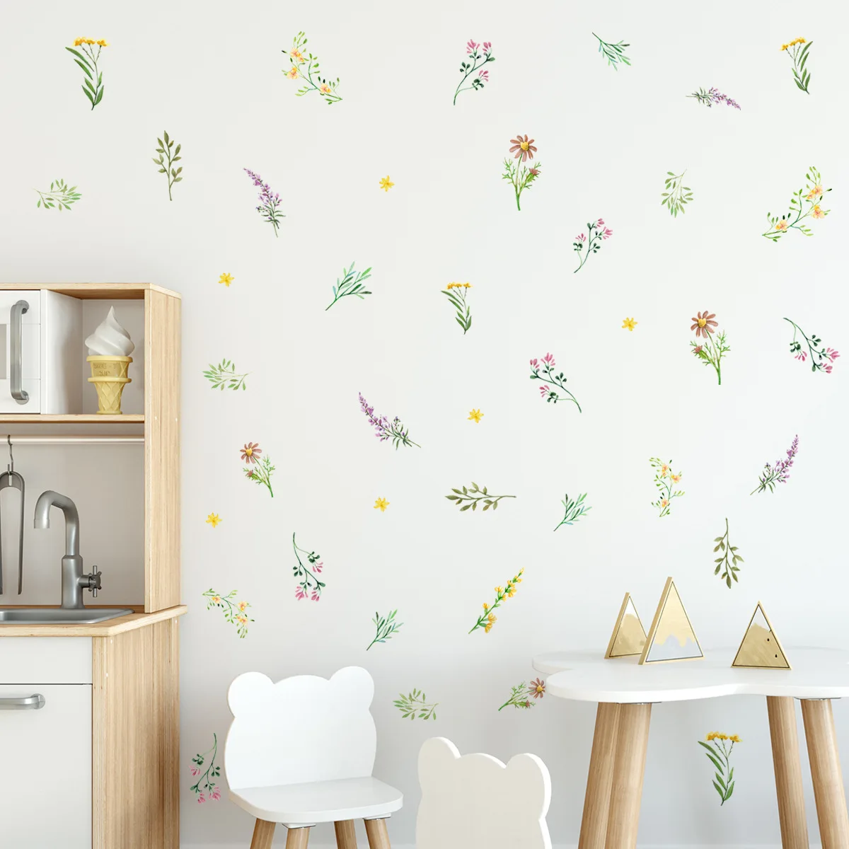 

30*60cm Plants And Flowers Fresh Small Floral Cartoon Wall Stickers Background Wall Living Room Decoration Wall Stickers Ms6224