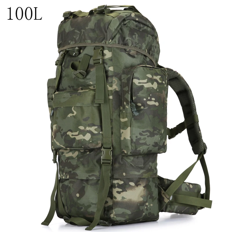 100L 1000D Nylon Waterproof Trekking Hunting Bag Backpack Outdoor Rucksacks Tactical Sports Camping Hiking Backpack