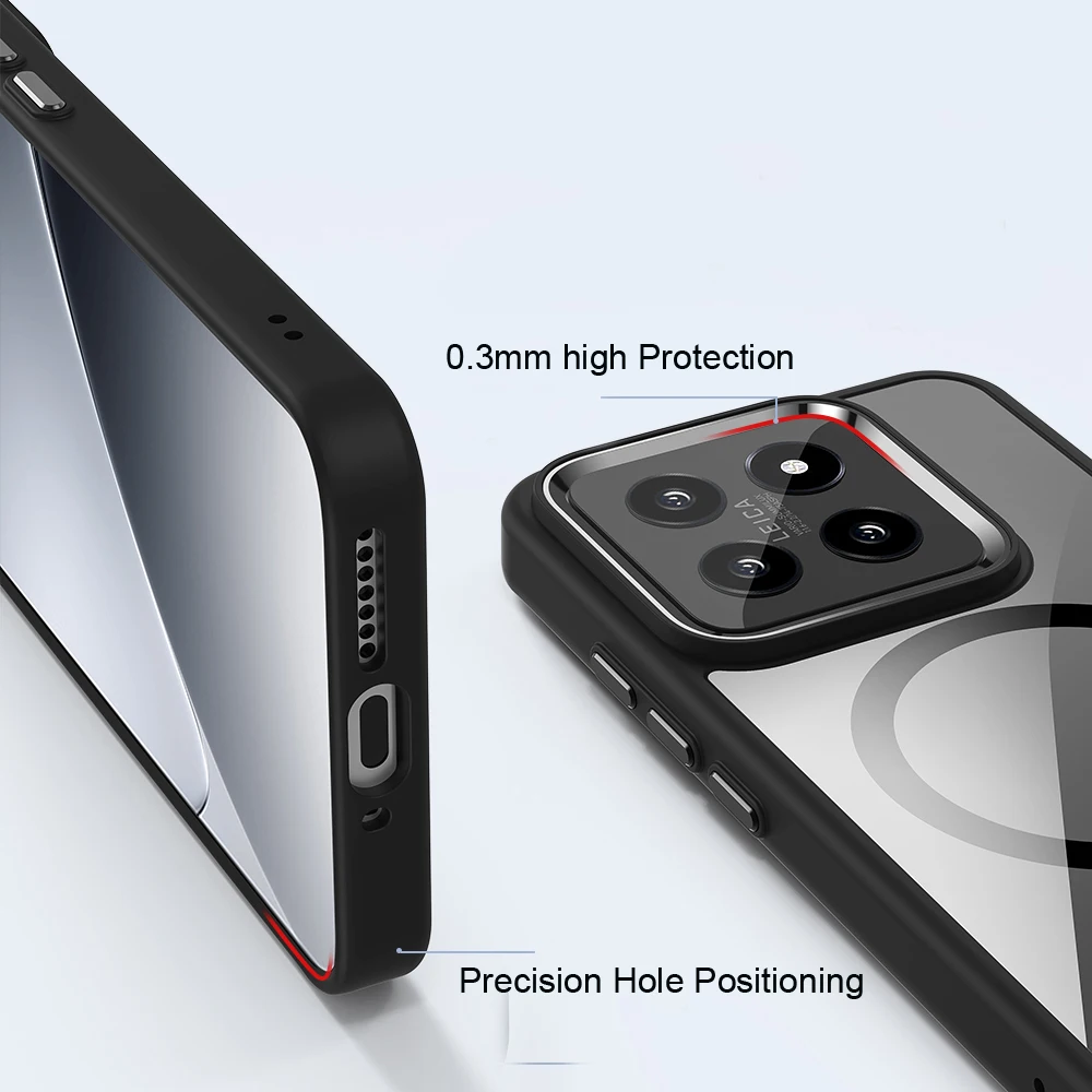 For Xiaomi 15 / 15 Pro HD Transparent Shockproof Magnetic Charging Case TPU PC Cover For Xiaomi Mi 15