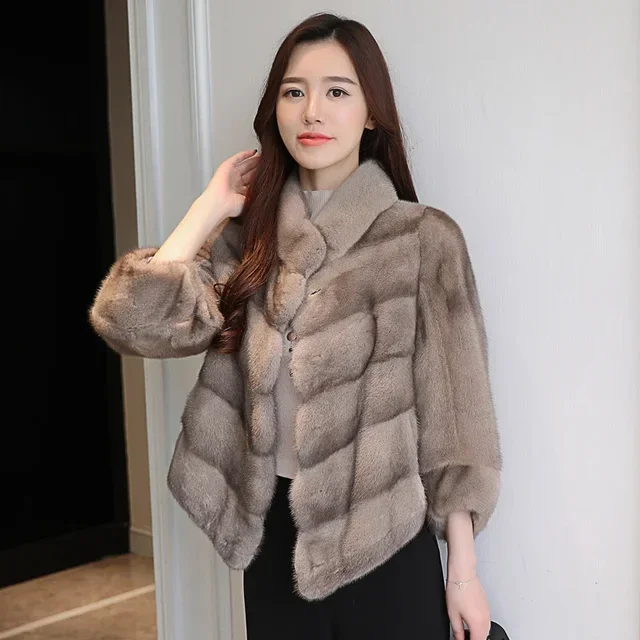 

HOOOFUR Faux mink Fur Coat Women New Style Short Imitation Fur 2025 Autumn and Winter Warm and Trend