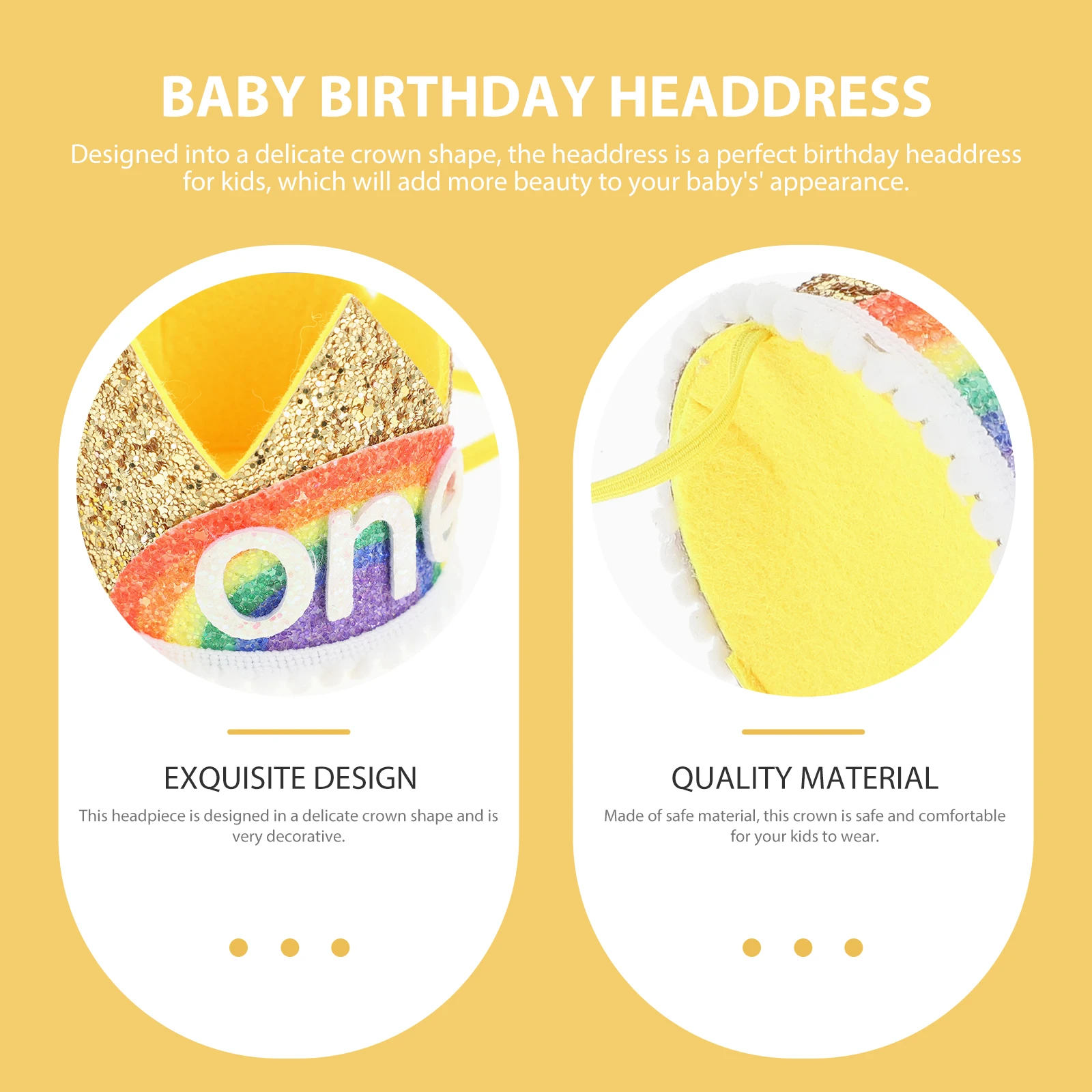 

Rainbow Crown Hairband Baby Accessories Birthday Crowns Headband for Girls Headgear Fabric Party Hat First Miss Toddler