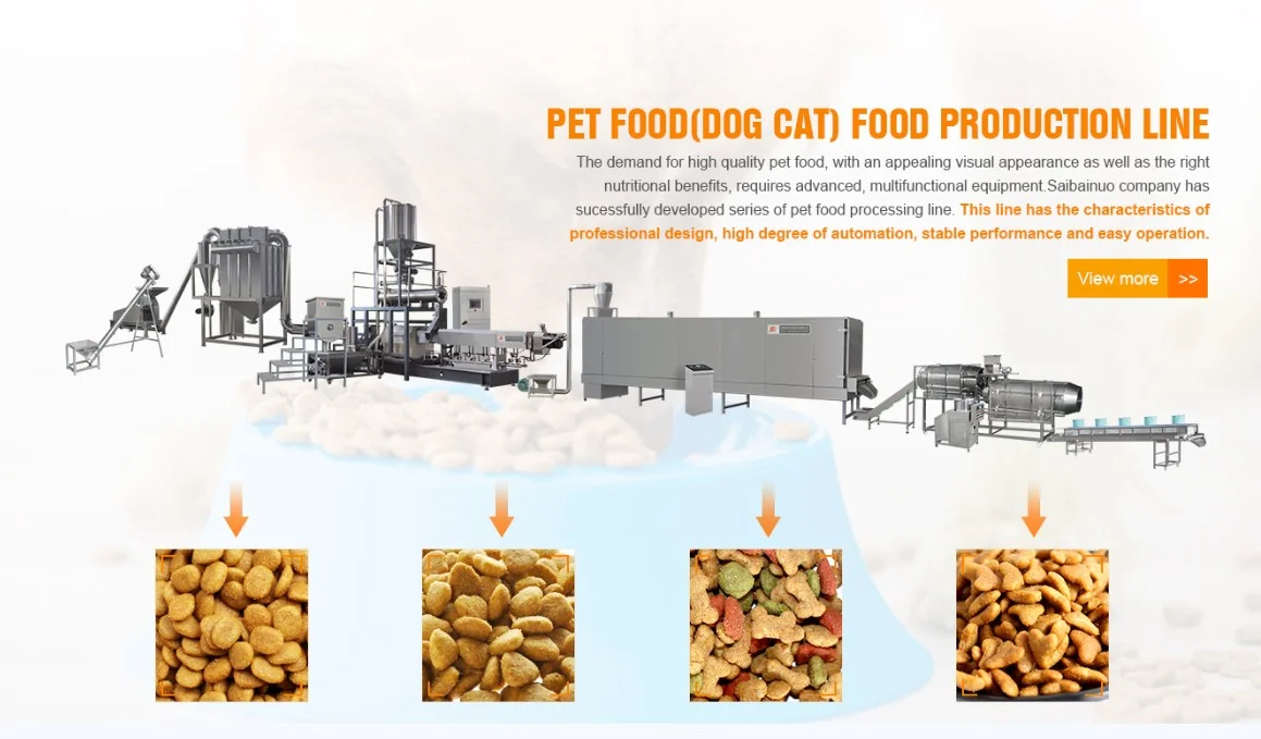 Fully automatic  Cat Dog Fish Feed Extruder Making Machinery Line Pet Food Production Manufacturing Factory