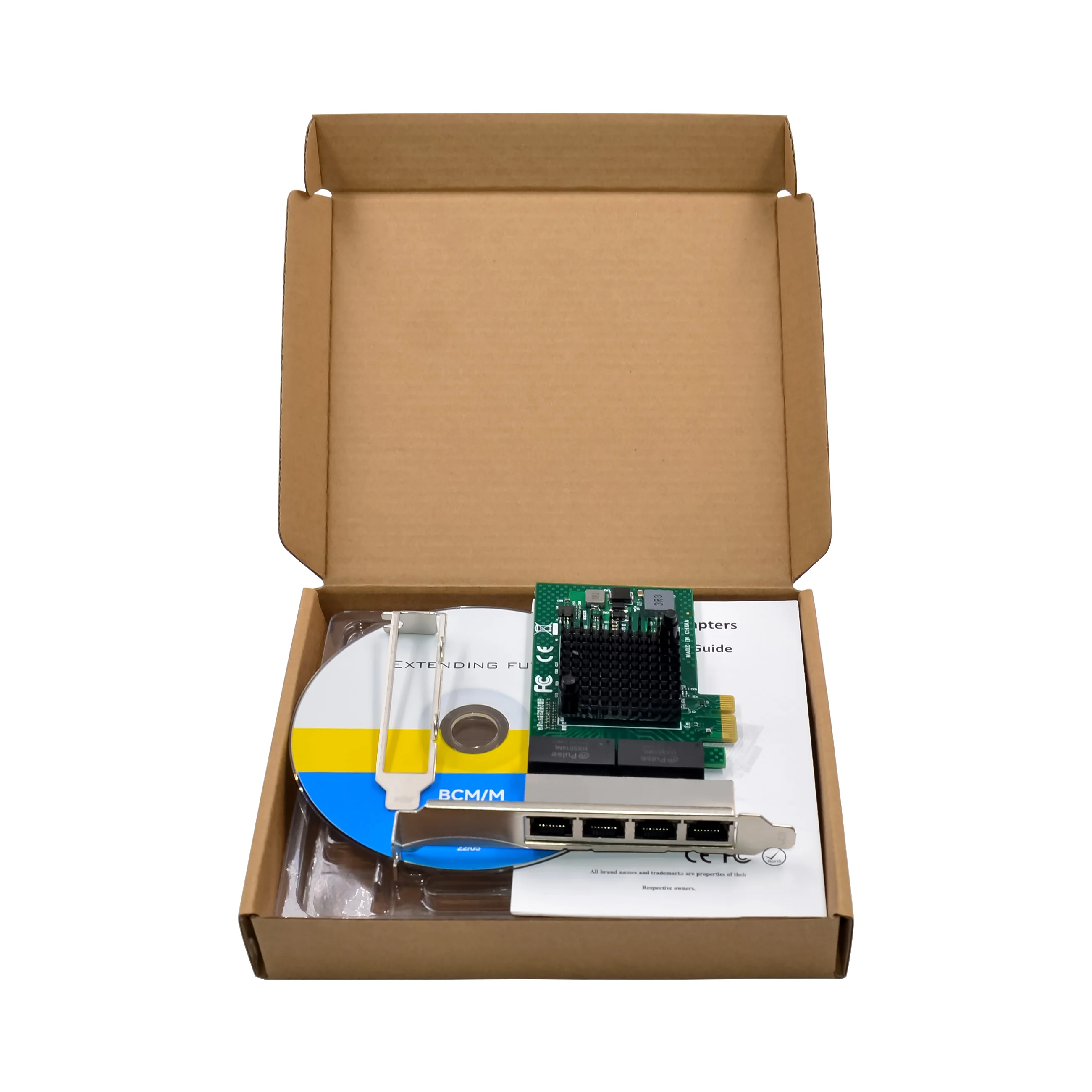 SUNWEIT ST7209 PCIe X1 Ethernet Network Card 1000Mbps 1Gbps 4 Ports RJ45 Lan Card BCM5719 Chipset Compatible with WOL PXE VLAN