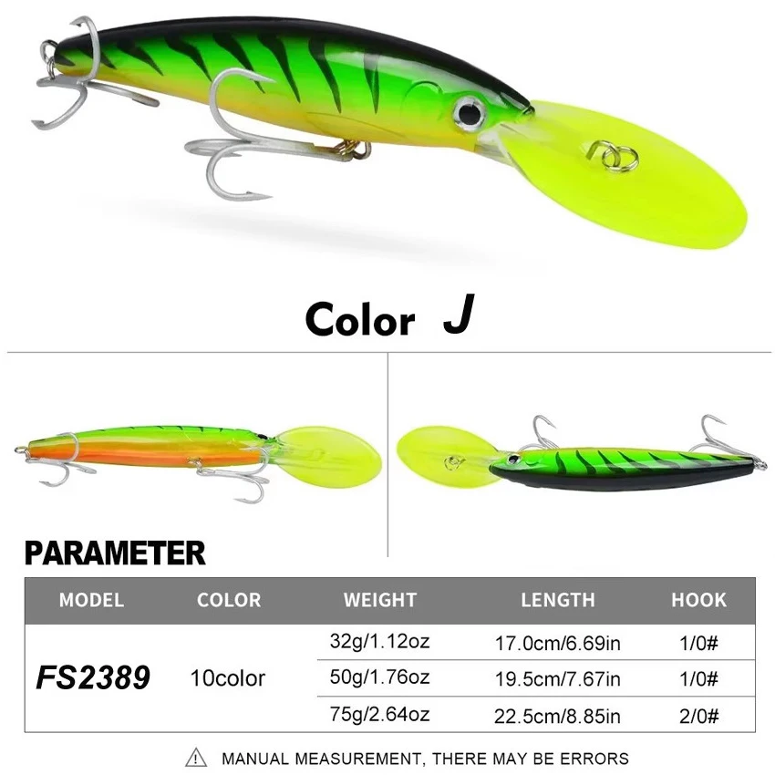 1個 32g 50g 75g ビッグフローティングミノー釣りルアー餌 遠投 海水