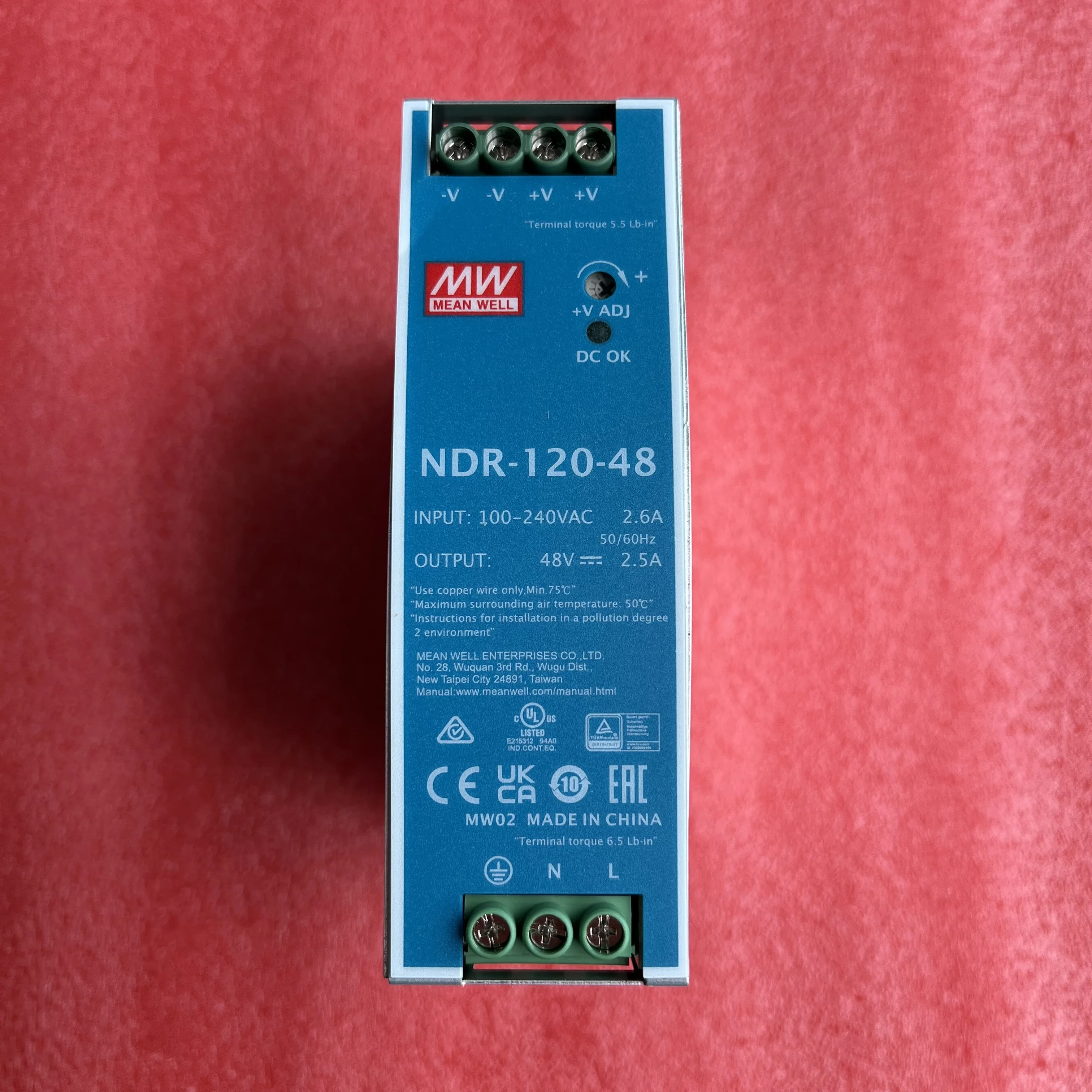 

MEAN WELL NDR-120 NDR-120-12 NDR-120-24 NDR-120-48 120W Single Output Industrial DIN RAIL NDR-120 series