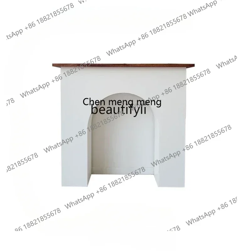 X Customized Retro Gentle Decorative Fireplace Nordic Entrance Cabinet Simple White Display Partition Small Apartment Fireplace