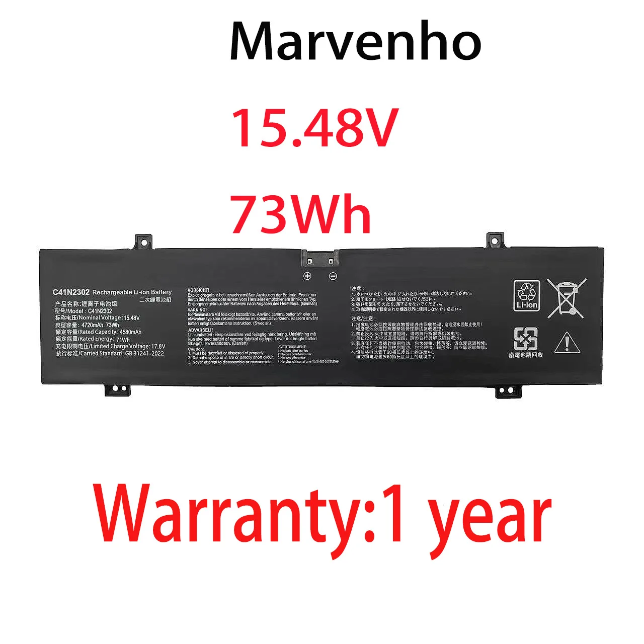 New Marvenho 73wh 15.48V 4580mah  C41N2302 Laptop Battery For ASUS ROG Zephyrus G14 GA403UI GA403UJ GA403UU GA403UV