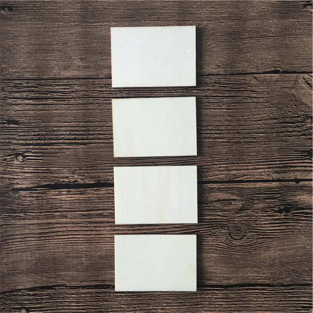 Poplar Wood Unfinished Rectangle Shapes Blank Craft Plaques for Creative DIY Scrapbooking and Home Decoration Ideas