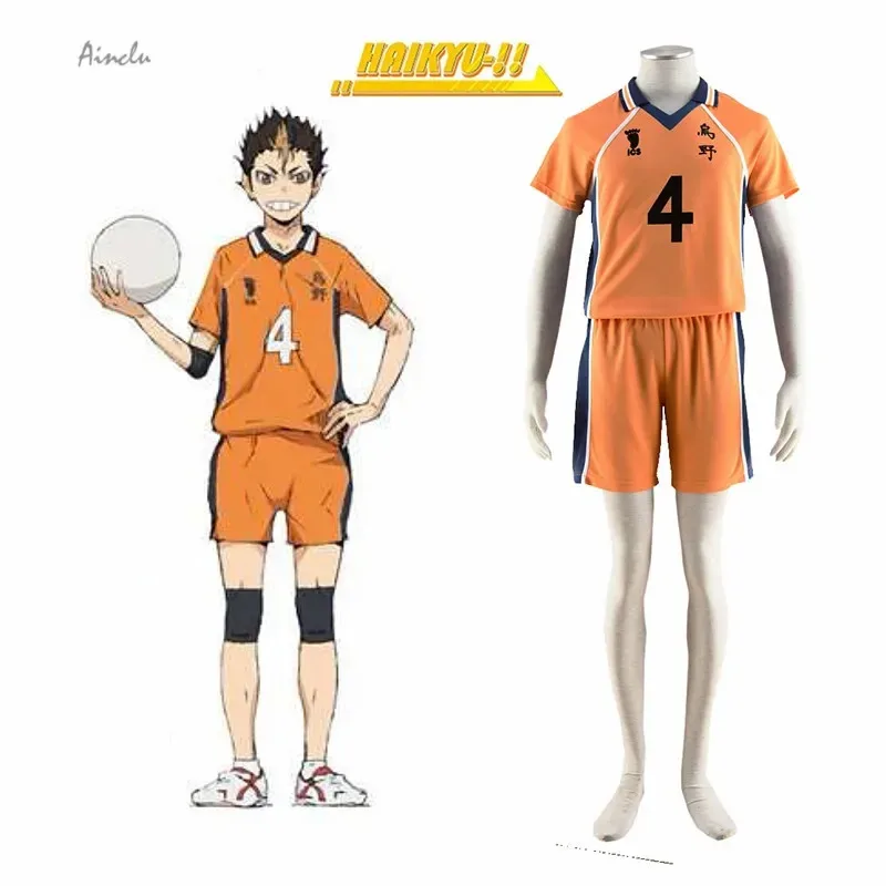 

Ainclu Haikyu Nishinoya Yuu Karasuno High School Team Uniform Number 4 Anime Cosplay Costume if;3