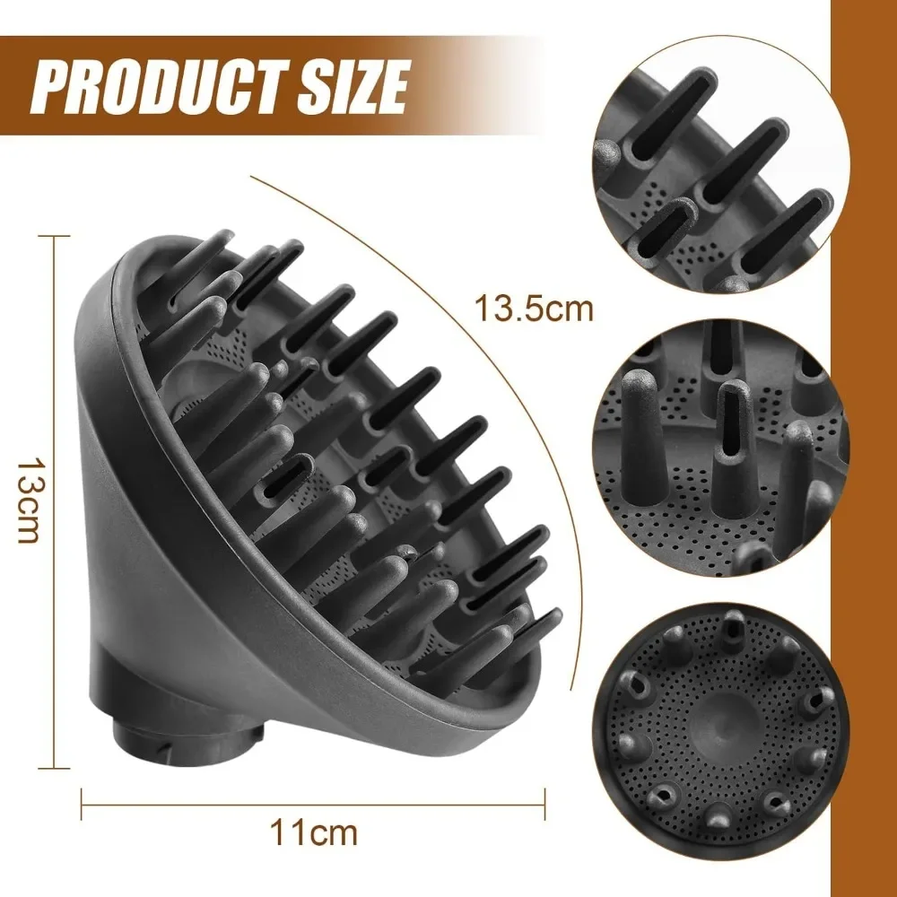

Accessory Shaped Diffuser Nozzle, Convertible Hair Dryer, Hair Comb, Curling Iron Diffuser Nozzle, Hair Dryer, Gray Curling Wand