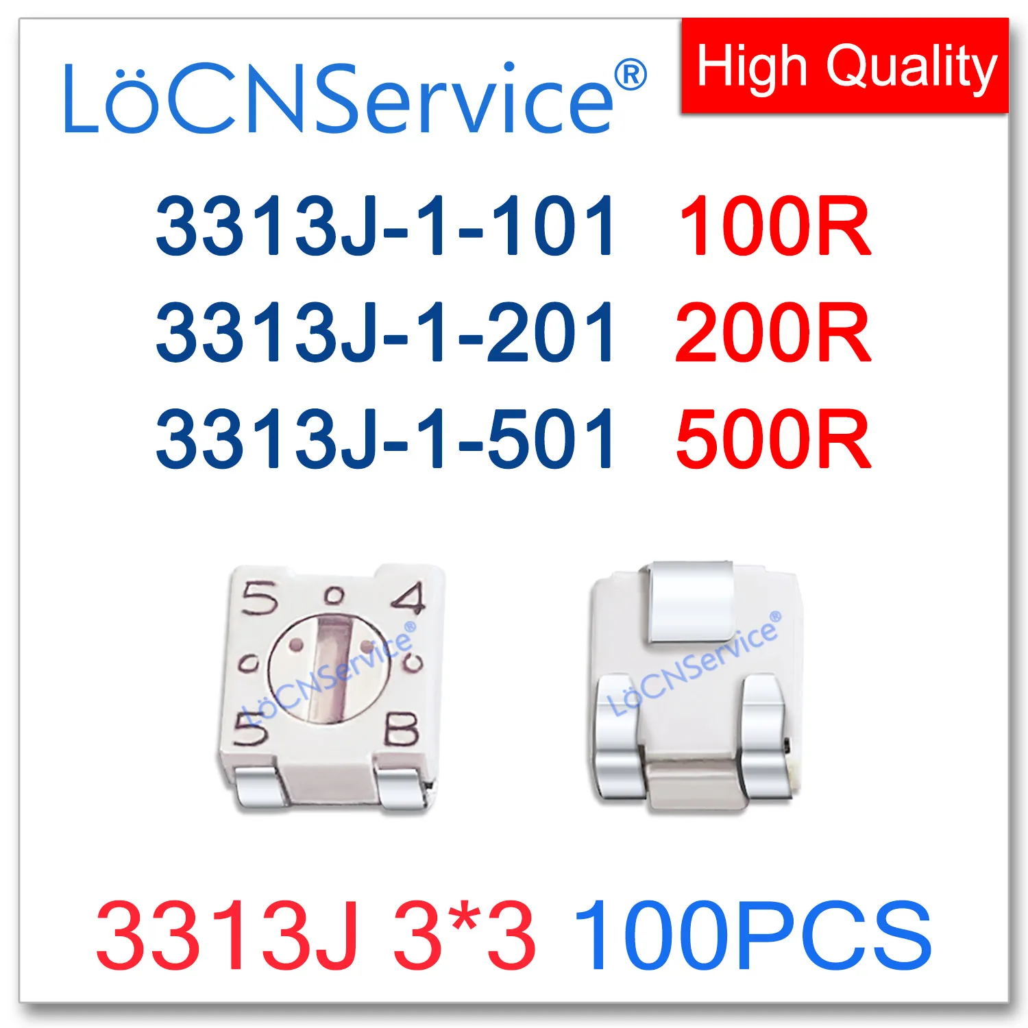 

100PCS 100% Origin BOURNS 3313J 3*3 100R 200R 500R High Quality Trimming Potentiometer 3313J-1-101E 3313J-1-201E 3313J-1-501E