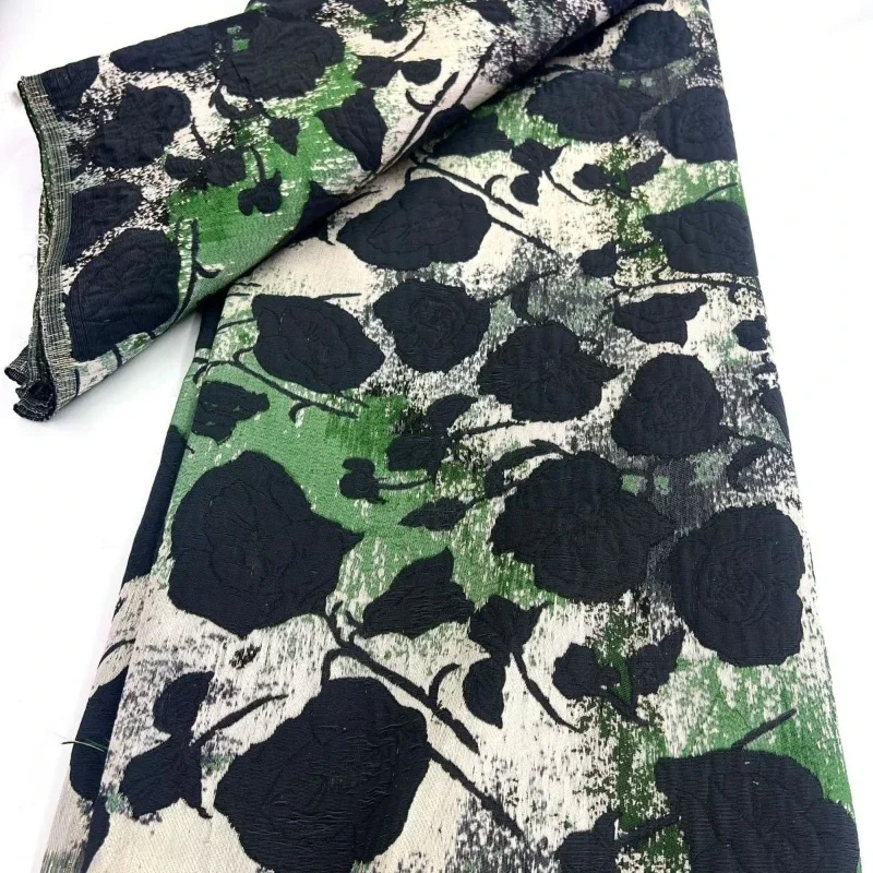 oil-painting-jacquard-curtains-fabric-for-home-3d-dress-floral-embossed-dress-coat-formal-wear-designer-textile-crafts-material