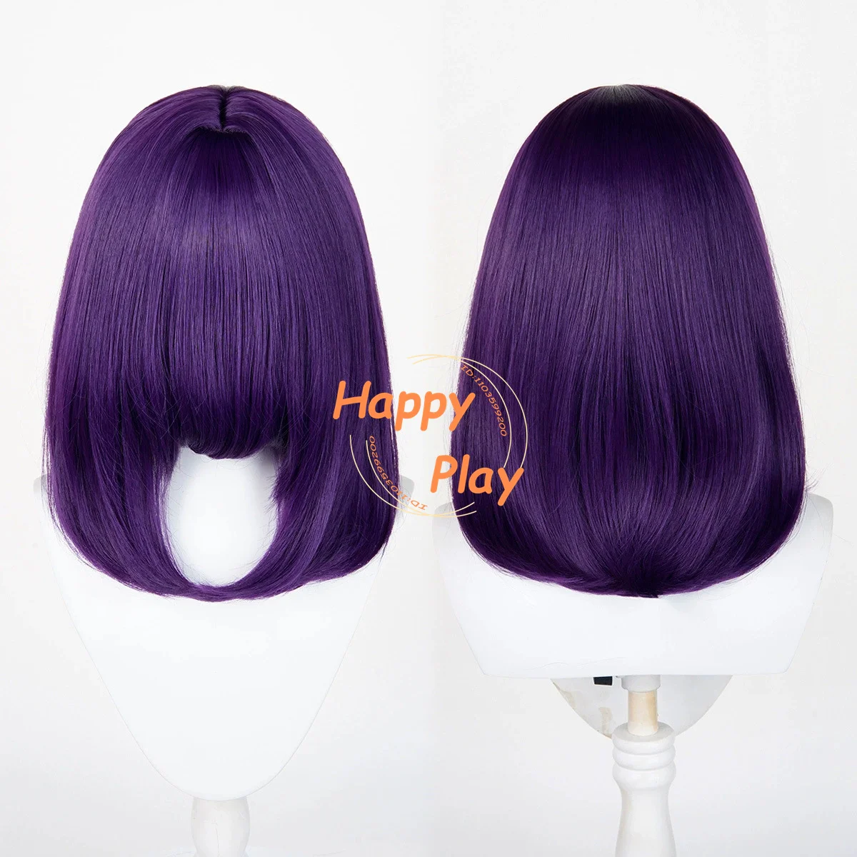 Verbesserte verdickte synthetische 40 cm Anime Cosplay Bob Perücke Mittelteil Universal Basic Perücke Gelb Schwarz Blau 'Hitzebeständiges Haar