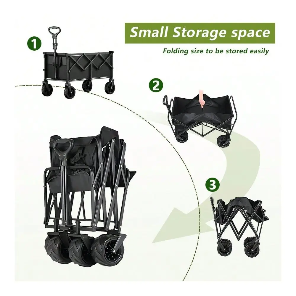 

For Various Terrains Folding Trolley, LargeCapacity Shopping Trolley, MultiFunctional Camping, Gardening, Beach And Shopping Po