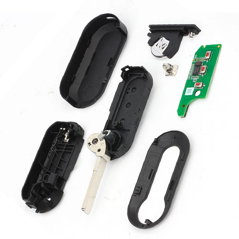 KEYECU 433MHz ID46 Chip Marelli BSI / Delphi BCM RX2TRF198 Flip Remote Key Fob do Fiat 500L MPV Ducato Citroen Jumper Peugeot